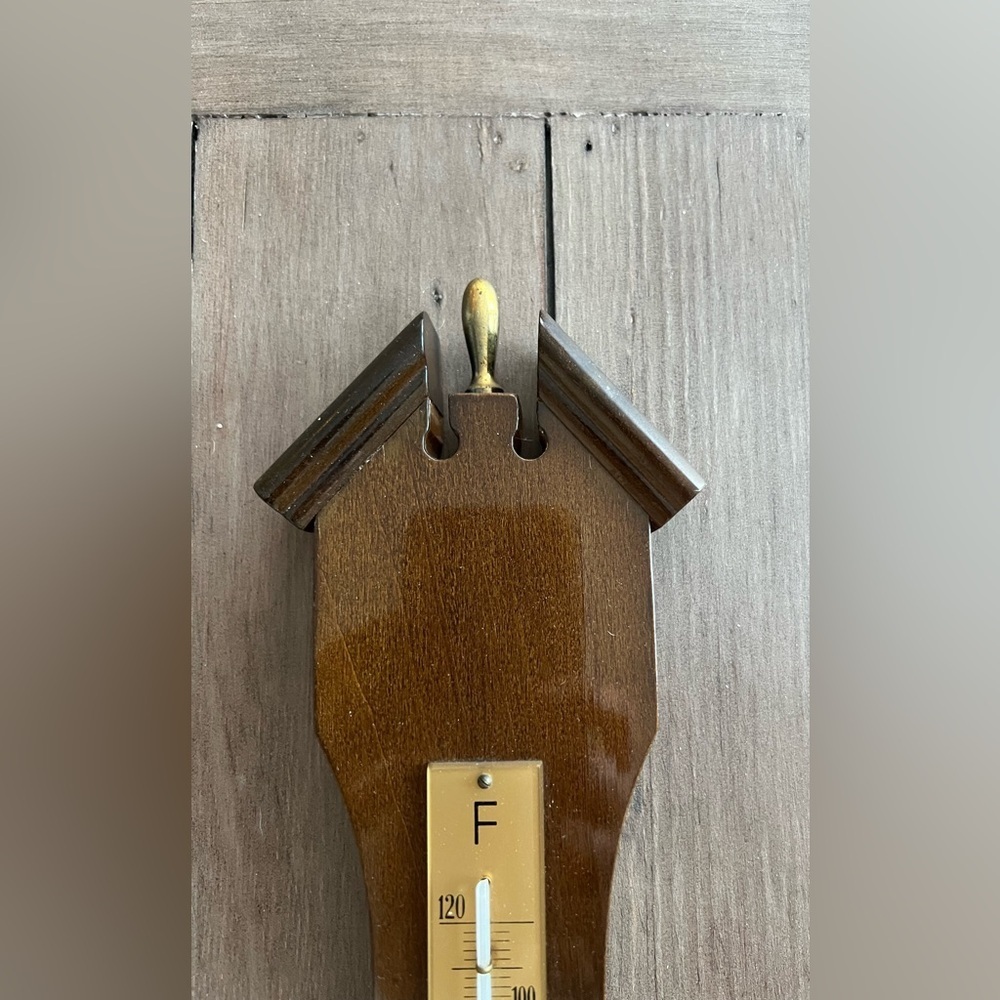 Vintage Gischard Germany Mid Century Modern Banjo Barometer Weather Station - Picture 5 of 7